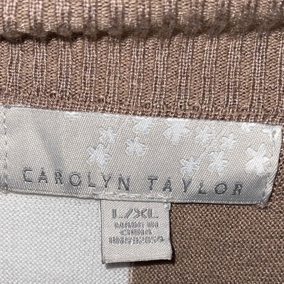 Carolyn Taylor color block turtleneck poncho‎ style sweater Size L/XL - Picture 4 of 7